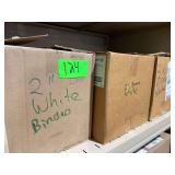 3 Boxes of White 3 Ring Binders