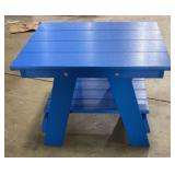 (New In Box) Poly Wood 4 Plank Side Table w/ Shelf - Cobalt Blue