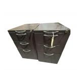 Pair of Metal File Drawers on Casters w/ Keys