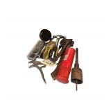 Stud Finder, Claw Hammer, Axe, Set of Drill Bits, Locking Pliers