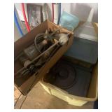 Box and 3 Totes of Wine Making Accessories