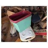 Box of bathroom parts/Pieces, Headlight, Rubber made Cooler, Bins, Box of Car Parts