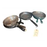 7 Skillets Including Stainless, Aluminum and Non Stick