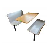 Wooden/Steel Booth- 42”L. X 35”H.