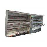 Donut Display Case - 12’4” L. X 80” H. X 32” Deep - Includes Baskets - Boxes - Cart - Signs