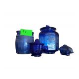 Cobalt Blue Jars, Juicer, Piggy Bank