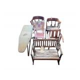 Childrens Chars - Childrens Rocker - Highchar - Childrens Bench and Ironing Board
