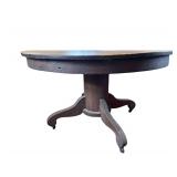 4’ Round Antique Oak Pedestal Table