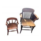 Wooden Library Chair and Childrens Chair
