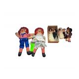 Vintage Raggedy Anne & Andy Dolls - Bride / Groom Dolls and Other Bisque Dolls