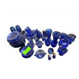 Huge Lot of Cobalt Blue Depresson Glass - Some Hazel Atlas and other Mixed Dishes, Cups, Salt & Peppers, Etc.