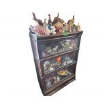 Antique Oak 3 Section Stacking Barrister Bookcase and Contents