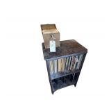 Collection of Records including Box of 45's and Cabinet