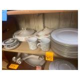 Approxametly 10 Northgate 10" Plates, 8 J&G Forget Me Not Printed 6" Sausacers and 7" Plates 8"x3" Serving Pot