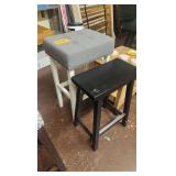 Upolstered Counter high stool- Black Wooden Stool
