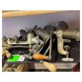 4 Assorted Sized Table Top Meat Grinders