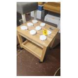 Rolling Utility Cart - 9 Jars, Missing 1 Lid - Approx 20 in High