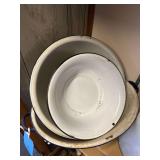 Vintage Enamel Bowls 12.5” 15” 17”