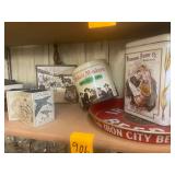 Washburn Crosby Co. Flour Tin 6"x5"x10", Dutch Master Tobacco Tin, Iron City Serving Tray 12"