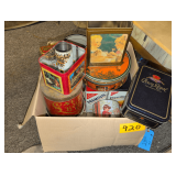 Box of Assorted Tins.