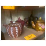 4 Tea or Coffee Pots 6" Up to 8" Tall