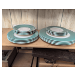 Serving Set of 4 No Name, Plates and Saucers