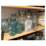 Blue Mason Jars - Vintage Glassware
