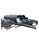 Large Pile of Various Sized Corrugated Pipe & PVC - See Photos