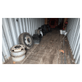 Crimping Jig, Shop Light, Tires, 2 Shelves, Rebar, and Fuel Tank