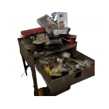 Roll Metal Cart 19'x17'x30' and all Contents on it P-Touch Electric Adding Machine Terminal Seti