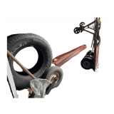 Vintage 4 Wheel Dolly 24' x59' c13' , 2 Pieces of Angle Iron a 8' Piece and 5' with 4 Other Pieces of Iron Rod