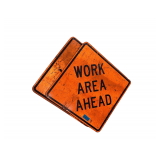 2 'Work Area' Road Signs & Stands