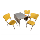 3 Yellow AJ Redlich Chairs and Table