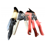 Plumb Bob, Tin Snips, Pipe Wrench and Rivet Gun