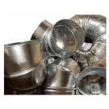 4 Boxes of Grey Metal Pre-Fabricated Air-Duct Fittings