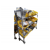 6 Foot Wide x appr x 5 Ft. High x approx 15 deep Metal Display Rolling Cart - contents Not Included