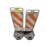 (2) Vertical Panel Plastic Construction Barricades