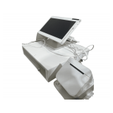 Clover Electronic Cash Register, Powers On Includes Screen, Cash Drawer Printer and Original Boxes to Store/Transport