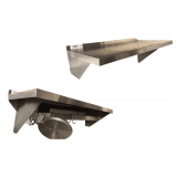 Pair of Wall-Mounted Stainless Shelves - (1) is 4’ - (1) is 3’