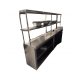 Advance Tabco Stainless Dish Cabinet w/ Over Counter Shelf - 8’ long - 66 1/2” tall (3’ to counter)