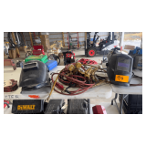 Pair of Welding Hoods and Welding Leads & Gauges