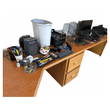 Office Supply Assortment Includes Pens- Stapler’s Heaters Monitor-Keyboard- Letter Holders
