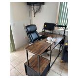 Metal Wooden Computer Desk 68”L. X 43” L X 36”H. - Includes Computer Chair