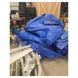 Various Sized Blue Tarps