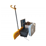 Contents of Corner - Snow Shovel - Microwave - Box Fan- Wood- Filters and More