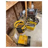 4 Spray Bottles ,3 Tool Boxes, woth Plumbing Items