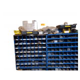 Storage Shelf Of Metal Fittings And Storage Boxes. Blue Shelves Not Included