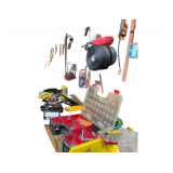 All Tools on Shelf and Wall, Various Sizes of Circular Saw Blades Hand Saws