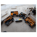 Hardware Organizing Boxes And Contents. Copper And Brass Fittings, Screws, Nuts, Bolts