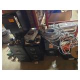 Various Wiring and 3 Filing Cabinets
